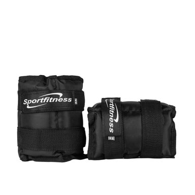 TOBILLERA MUÑEQUERA SPORT FITNESS TBA003 NEGRO AJUSTABLE CON PESO ARENA 2K - 3