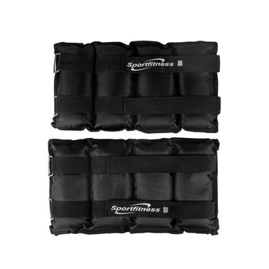 TOBILLERA MUÑEQUERA SPORT FITNESS TBA004 NEGRO AJUSTABLE CON PESO ARENA 3K