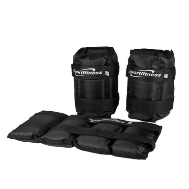 TOBILLERA MUÑEQUERA SPORT FITNESS TBA004 NEGRO AJUSTABLE CON PESO ARENA 3K - 2