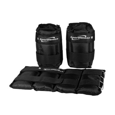 TOBILLERA MUÑEQUERA SPORT FITNESS TBA005 NEGRO AJUSTABLE CON PESO ARENA 4K - 2