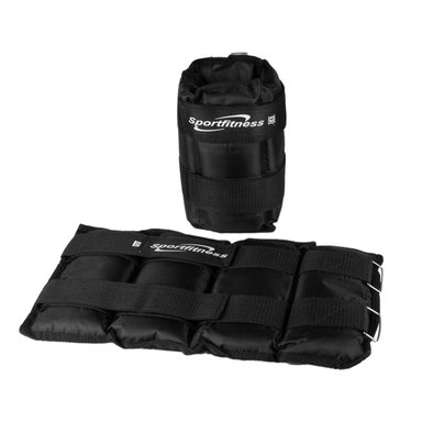 TOBILLERA MUÑEQUERA SPORT FITNESS TBA005 NEGRO AJUSTABLE CON PESO ARENA 4K - 3