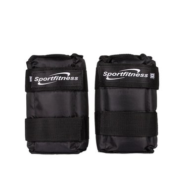TOBILLERA MUÑEQUERA SPORT FITNESS TBA005 NEGRO AJUSTABLE CON PESO ARENA 4K - 4