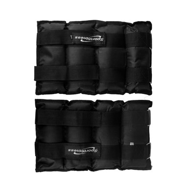 TOBILLERA MUÑEQUERA SPORT FITNESS TBA006 NEGRO AJUSTABLE CON PESO ARENA 5KG