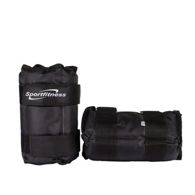 TOBILLERA MUÑEQUERA SPORT FITNESS TBA006 NEGRO AJUSTABLE CON PESO ARENA 5KG - 2