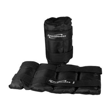 TOBILLERA MUÑEQUERA SPORT FITNESS TBA006 NEGRO AJUSTABLE CON PESO ARENA 5KG - 3