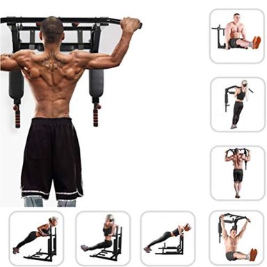 BARRA SPORT FITNESS DOMINADA Y PARALELAS FONDO EJERCICIOS IMPORTADA NEGRO - 2
