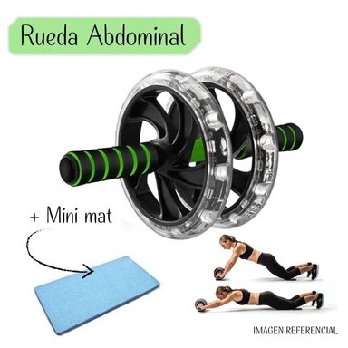 RUEDA AB TRANSPARENTE SPORT FITNESS RD-8101 ACERO INOXIDABLE NEGRO BRACKED WHELL + PROTECTOR RODILLAS - 2