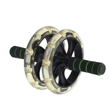 RUEDA AB TRANSPARENTE SPORT FITNESS RD-8101 ACERO INOXIDABLE NEGRO BRACKED WHELL + PROTECTOR RODILLAS - 4