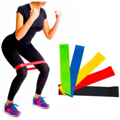 SET 5 BANDAS SPORT FITNESS BAN-5103 MULTICOLOR JUEGO 5X BANDA ELASTICA