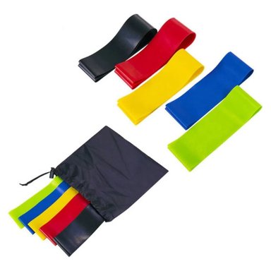 SET 5 BANDAS SPORT FITNESS BAN-5103 MULTICOLOR JUEGO 5X BANDA ELASTICA - 2