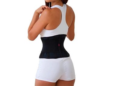 FAJA REDUCTORA UNISEX SPORT FITNESS NEGRO FJ-9879 CINTURA AVISPA MODELADORA XL - 2