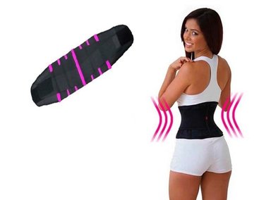 FAJA REDUCTORA UNISEX SPORT FITNESS NEGRO FJ-9883 CINTURA AVISPA MODELADORA ROSADO L