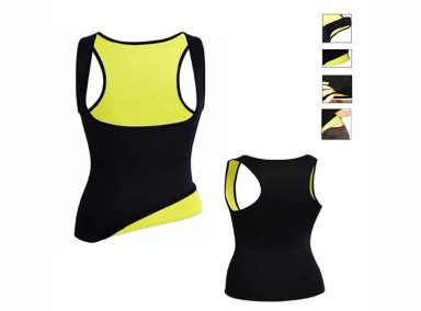 CHALECO SPORT FITNESS FJ0704 TUBULAR THERMO SHAPERS REDUCE MEDIDAS MUY FACILMENTE L NEGRO