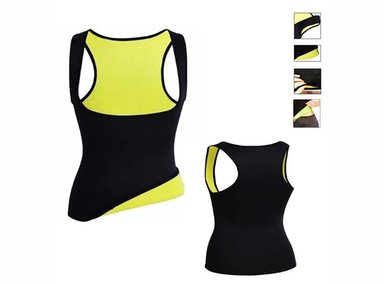 CHALECO SPORT FITNESS FJ0703 TUBULAR THERMO SHAPERS REDUCE MEDIDAS MUY FACILMENTE XL NEGRO - 1
