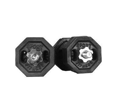 SET PESAS SPORT FITNESS 60315 16KG HEXAGONALES CON MANCUERNA