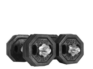 SET PESAS SPORT FITNESS 60315 16KG HEXAGONALES CON MANCUERNA - 2