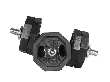 SET PESAS SPORT FITNESS 60315 16KG HEXAGONALES CON MANCUERNA - 3