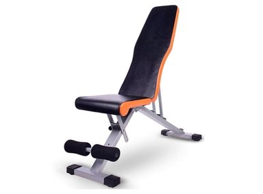 BANCA SPORT FITNESS ROMANA SUPER RESISTENTE SOPORTA 200KG NARANJA Y NEGRO