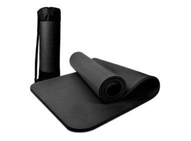COLCHONETA SPORT FITNESS CS-000684 6MM YOGA MAT PILATES FITNESS CON FUNDA TRANSPORTADORA NEGRO