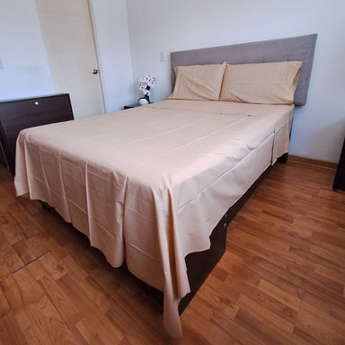 SET SÁBANAS LUJO 1 PLAZA BEIGE 3 PIEZAS