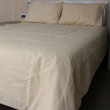 CUBREPLUMON LUJO 2 PLAZAS BEIGE LISO - 1