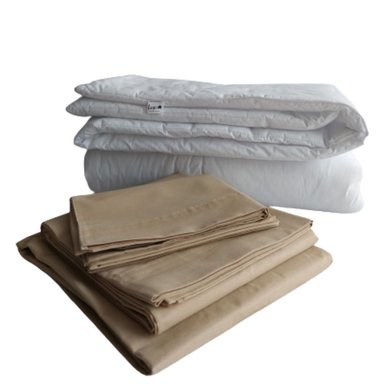 CUBREPLUMON LUJO 2 PLAZAS BEIGE LISO - 5