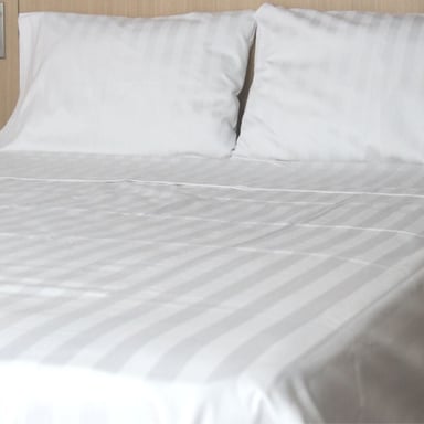 SET SÁBANAS LUJO 2 PLAZAS 350 HILOS ALGODÓN BLANCO HOTELERA 4 PIEZAS - 2
