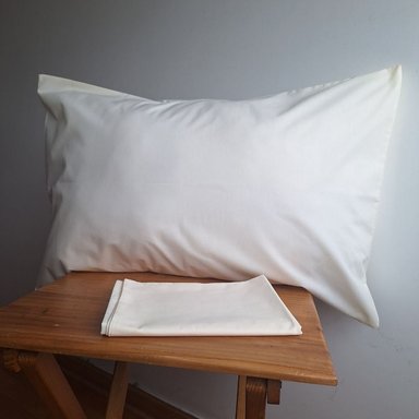 FUNDA ALMOHADA LUJO ALGODÓN 70 CM X 50 CM CREMA SET 2 UNIDADES