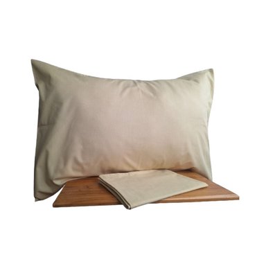 FUNDA ALMOHADA LUJO ALGODÓN 70 CM X 50 CM BEIGE SET 2 UNIDADES - 1