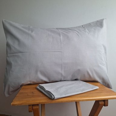 FUNDA ALMOHADA LUJO ALGODÓN 70 CM X 50 CM GRIS CLARO SET 2 UNIDADES - 2