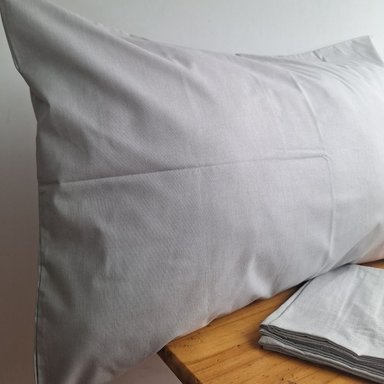 FUNDA ALMOHADA LUJO ALGODÓN 70 CM X 50 CM GRIS CLARO SET 2 UNIDADES - 3