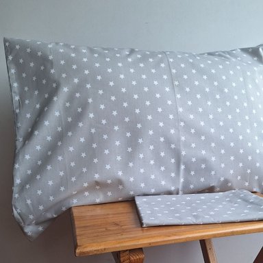 FUNDA ALMOHADA LUJO 2 PLAZAS ALGODÓN 50X70CM GRIS ESTRELLA SET 2 UNIDADES - 2