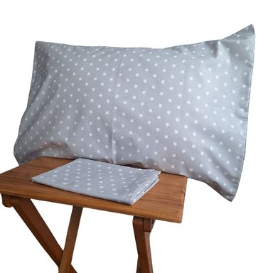 FUNDA ALMOHADA LUJO 2 PLAZAS ALGODÓN 50X70CM GRIS ESTRELLA SET 2 UNIDADES - 3