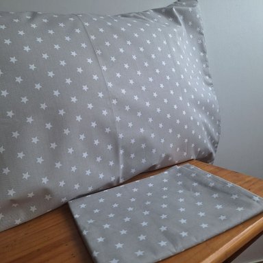 FUNDA ALMOHADA LUJO 2 PLAZAS ALGODÓN 50X70CM GRIS ESTRELLA SET 2 UNIDADES - 4