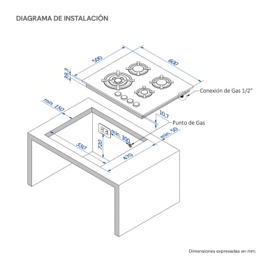 COMBO SOLE COCINA A GAS EMPOTRABLE 4 QUEMADORES SOLCO034 + HORNO A GAS SOLHO007 + CAMPANA VENUS PLUSS - 12