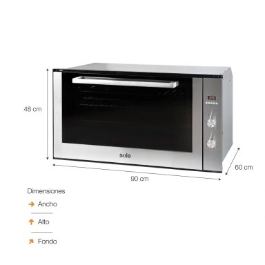 COMBO SOLE COCINA EMPOTRABLE A GAS 5 QUEMADORES SOLCO041 + HORNO ELÉCTRICO 105L SOLHO011 - 8