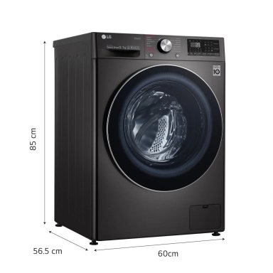 LAVASECA LG 12 KG/7KG CARGA FRONTAL WD12BVC2S6C AI DD INTELIGENCIA ARTIFICIAL NEGRO ACERO - 2