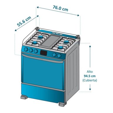 COCINA A GAS MABE 5 HORNILLAS CMP7670FX0 DE PISO - 10