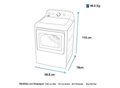 SECADORA MABE CARGA FRONTAL 24 KG SMG17R8MSDBB0 PLATEADO - 7