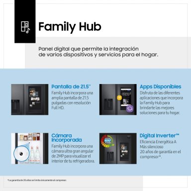 REFRIGERADORA SAMSUNG SIDE BY SIDE NO FROST BOTTOM FREEZER RS27T5561B1/PE 685 L FAMILY HUB NEGRO - 8