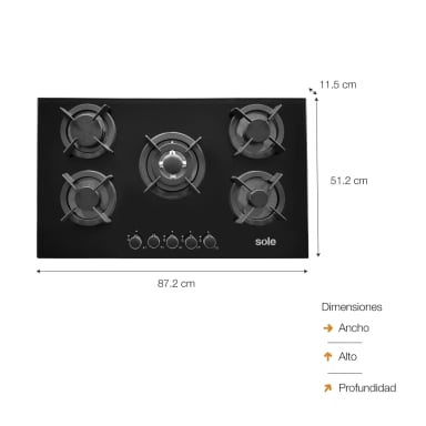 ENCIMERA A GAS SOLE 86CM SOLCO069 - 6