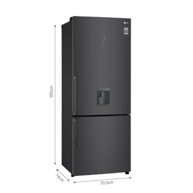 REFRIGERADORA LG BOTTOM FREEZER NO FROST GB46TGT 446 L DOOR COOLING NEGRO MATE - 2