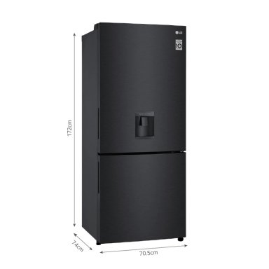 REFRIGERADORA LG 403L GB41WGT BOTTOM FREEZER DOOR COOLING+ NEGRO MATE - 2