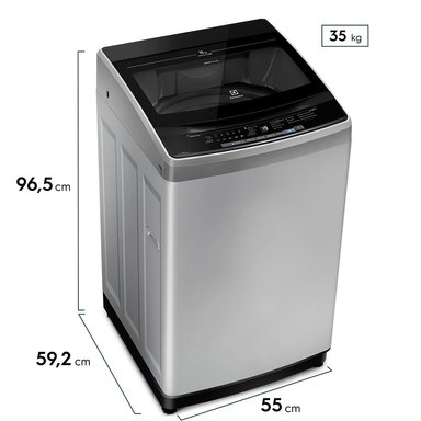 LAVADORA ELECTROLUX 11 KG CARGA SUPERIOR WATER FUZZY EWIW11F2USVG SILVER - 3