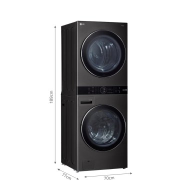 CENTRO DE LAVADO LG CARGA FRONTAL 22KG/16KG WK22BS6 AI DD NEGRO ACERO - 2