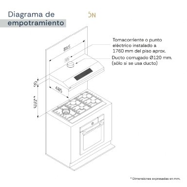 CAMPANA EXTRACTORA SOLE 2M 90CM SLIM BLACK - 11
