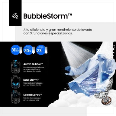 LAVADORA SAMSUNG 24 KG CARGA SUPERIOR BUBBLE SMART WA24A8377GV/PE NEGRO - 7