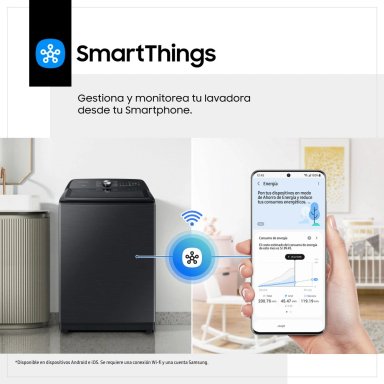 LAVADORA SAMSUNG 24 KG CARGA SUPERIOR BUBBLE SMART WA24A8377GV/PE NEGRO - 8