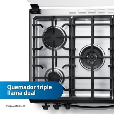 COCINA A GAS GLP INDURAMA 5 HORNILLAS NIZA NEGRO - 3