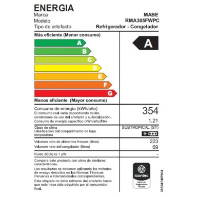 REFRIGERADORA MABE TOP FREEZER NO FROST RMA305FWPC 292 L BLACK STEEL - 9